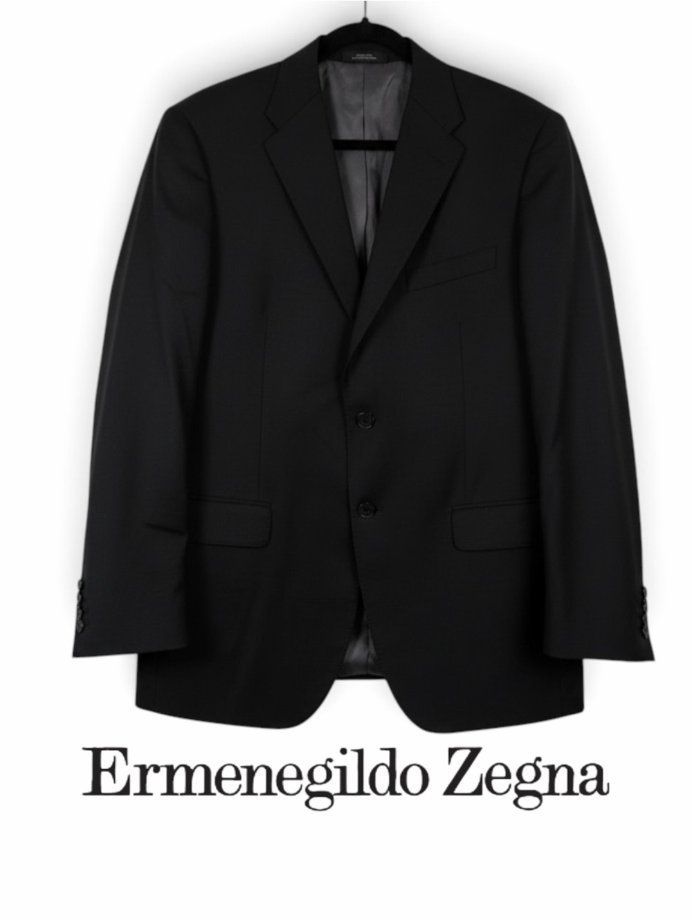 Ermenegildo Zegna Men's Black Two-Button Suit Jacket